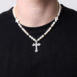 Molten Cross Pearl Necklace | 1 of 1 - warpedsense