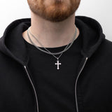 Layering Set - Cross Necklace with Cuban Link